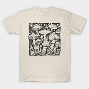 Mushroom Doodle Art T-Shirt